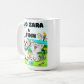 犬、猫、羽毛の中の自然 コーヒーマグカップ (正面左)