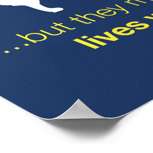 犬 – 生活全体の引用文ダークブルーのポスター ポスター (角)