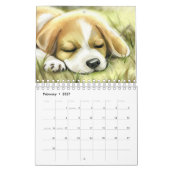 犬,眠っている犬 カレンダー (2月 2027)