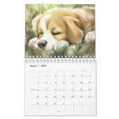 犬,眠っている犬 カレンダー (3月 2027)
