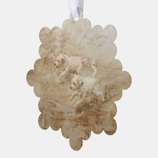 犬 – 紙カード装飾文房具 オーナメントカード (左)