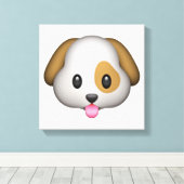 犬 – 絵文字 キャンバスプリント (インサイチュ (ウッドフロア))