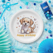 犬 誕生日おめでとう ペーパープレート (パーティー)