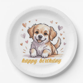 犬 誕生日おめでとう ペーパープレート