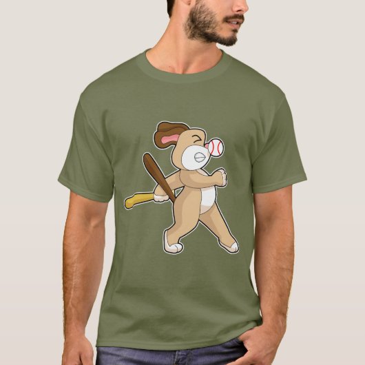 犬 野球 バット Tシャツ (正面)