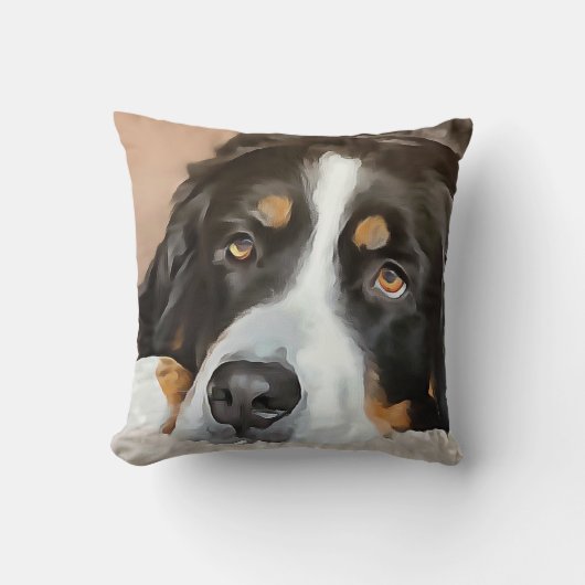 犬、雌犬、ベルネーゼ山犬 クッション (正面)
