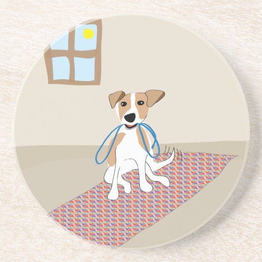 犬-魅力の足--を散歩して下さい コースター (正面)