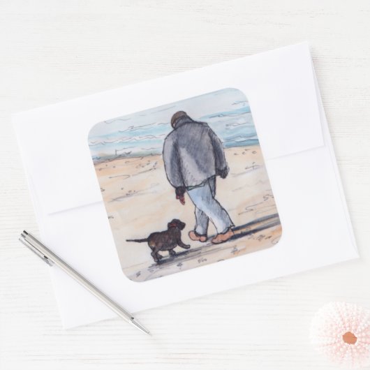 犬- 05歩きます スクエアシール (封筒)