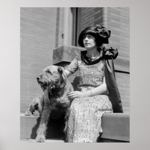 犬、20年代を持つ女性 ポスター