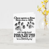 犬&amp；タトゥーを本当に愛する女の子がいた カード (黄色い花)