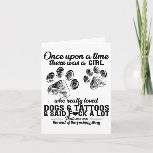 犬&amp；タトゥーを本当に愛する女の子がいた カード (正面)