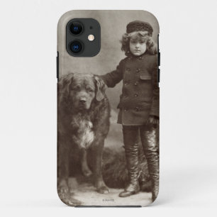 犬、C1885を持つ子供 iPhone 11 ケース