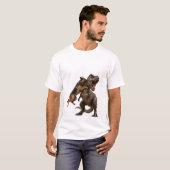 犬 vs ティラノサウルス エピックバトル Tシャツ (正面フル)