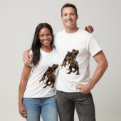 犬 vs ティラノサウルス エピックバトル Tシャツ (ユニセックス)