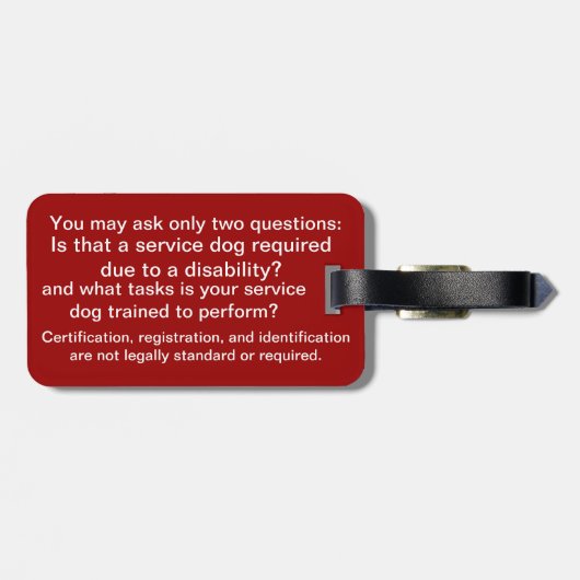 犬ADAのカスタマイズ可能な法律のラベルを整備して下さい ラゲッジタグ (裏面横)