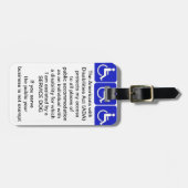 犬ADAの法律のラベルを整備して下さい ラゲッジタグ (正面横)