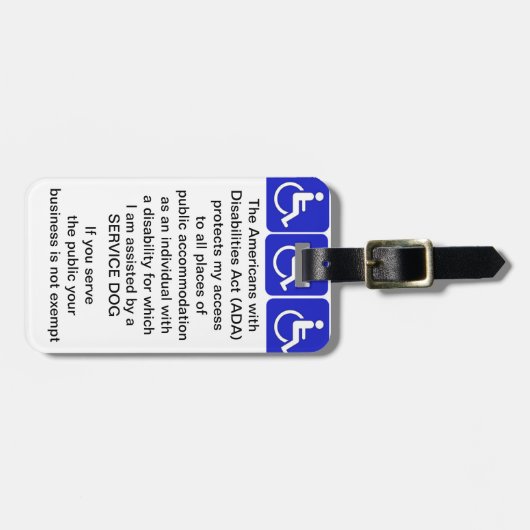 犬ADAの法律のラベルを整備して下さい ラゲッジタグ (正面横)