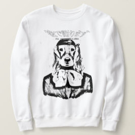 犬CREWNECK後で謝る（白黒） スウェットシャツ