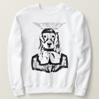 犬CREWNECK後で謝る（白黒） スウェットシャツ