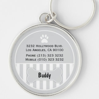 犬IDのラベルの灰色Keychain キーホルダー