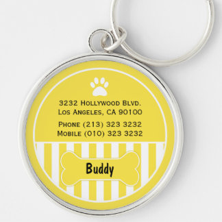 犬IDのラベルの黄色Keychain キーホルダー
