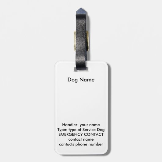 犬IDのラベルを整備して下さい ラゲッジタグ (裏面縦)