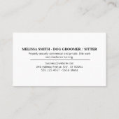 犬K9 |犬の手のパターン 名刺 (裏面)