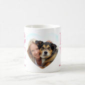 犬LOVEハートフォトペパーソナライズされたットバレンタイン コーヒーマグカップ (中央)