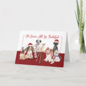 犬OはすべてのYeの忠実でおもしろいなクリスマスを来ます シーズンカード (正面)