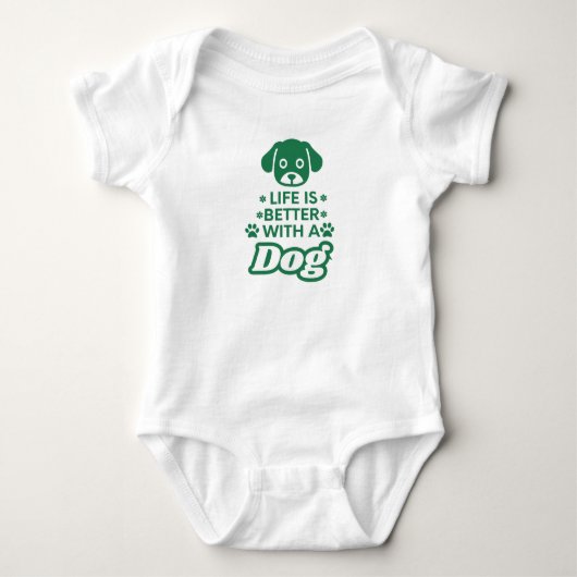 犬Tシャツ ベビーボディスーツ (正面)