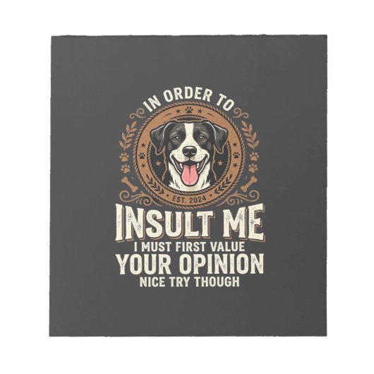 犬Tシャツ 冗談ばかり言う ノートパッド (正面)