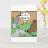 犬VS掃除機のギフトとおもしろい収集品 カード (黄色い花)