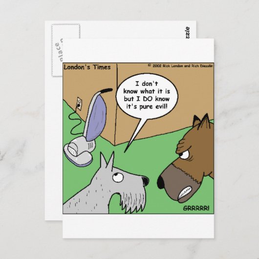 犬VS掃除機のギフトとおもしろい収集品 ポストカード (正面/裏面)