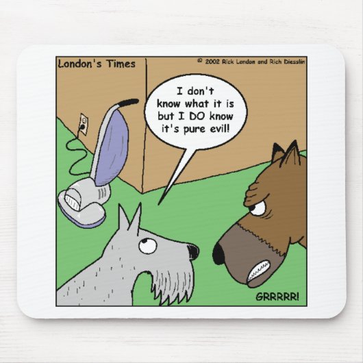 犬VS掃除機のギフトとおもしろい収集品 マウスパッド (正面)