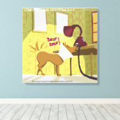 犬W/E-Collar Sniffing Lamp おもしろい Canvas Print キャンバスプリント (インサイチュ (ウッドフロア))