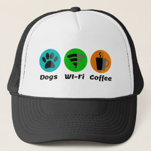 犬Wi-Fiとコーヒー キャップ