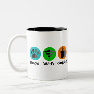 犬Wi-Fiとコーヒー ツートーンマグカップ