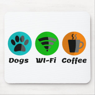 犬Wi-Fiとコーヒー マウスパッド