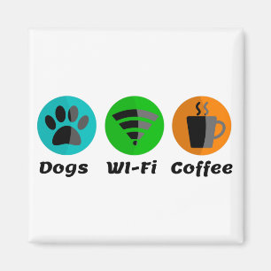 犬Wi-Fiとコーヒー マグネット