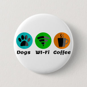 犬Wi-Fiとコーヒー 缶バッジ
