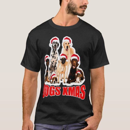 犬X Mas犬クリスマスドッグ Tシャツ (正面)