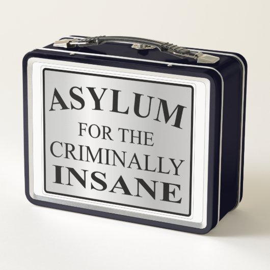 犯罪おもしろい精神異常徴候のための非常に精神病院 メタルランチボックス (裏面)