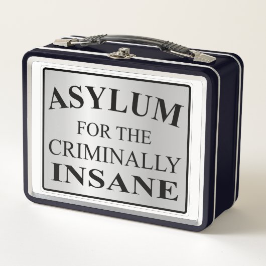 犯罪おもしろい精神異常徴候のための非常に精神病院 メタルランチボックス (正面)