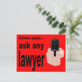 犯罪の支払頼い – 弁護士。 ポストカード (スタンド正面)