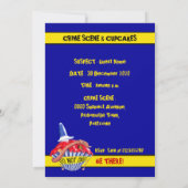 犯罪シーンカップケーキブルー殺人ミステリー招待状 招待状 (裏面)