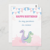 犯罪パートナーに誕生日おめでとうポストカード ポストカード (正面/裏面)