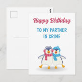 犯罪パートナーに誕生日おめでとう ポストカード (正面/裏面)