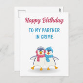 犯罪パートナーの誕生日おめでとう ポストカード (正面/裏面)