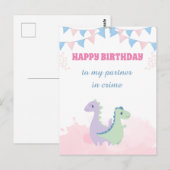 犯罪パートナーへの誕生日カード ポストカード (正面/裏面)