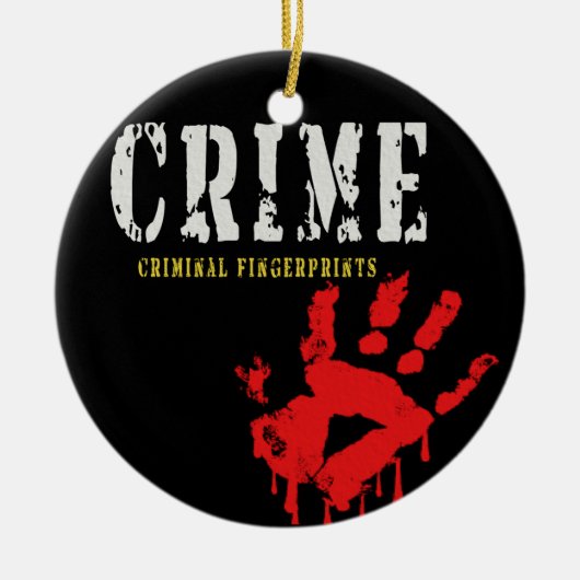 犯罪人指紋オーナメント セラミックオーナメント (正面)
